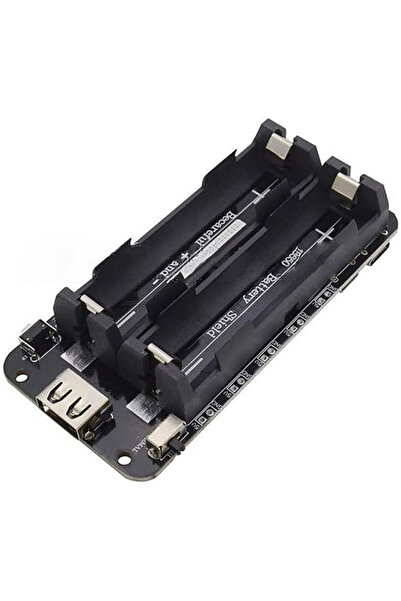 robodünya 2'li Anahtarlı 18650 Lityum Pil Yuvası V8 Mikro USB