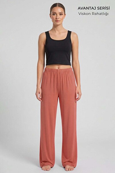 Aytuğ&Mısırlı Egyptian Women's Viscose Bottom Pajamas Orange