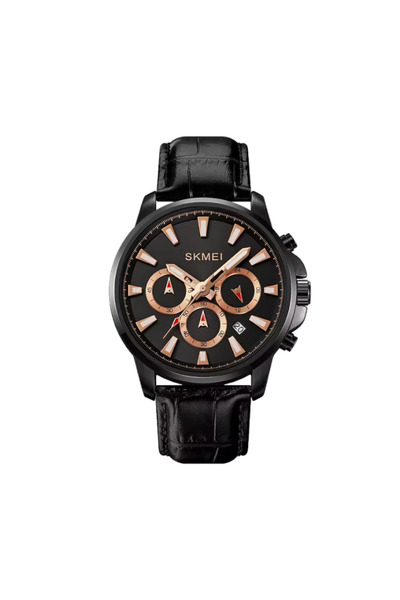 Skmei Aναλογικό ρολόι χειρός - - 2071 - Black-Gold/Leather Black