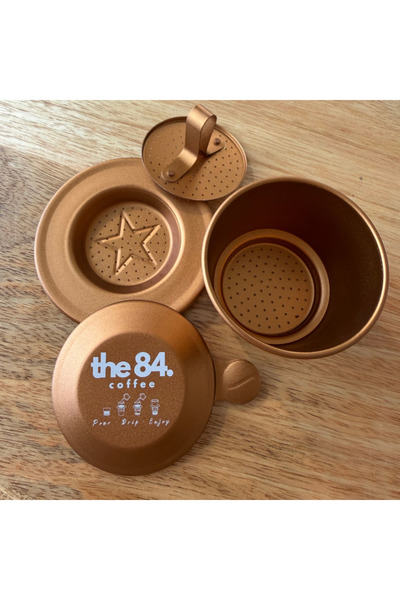 the84.coffee Vietnamese Phin Filter (BROWN) I Anodized Aluminum Traditional C...