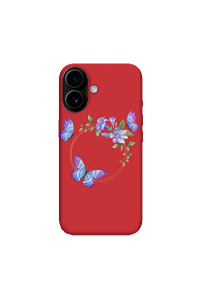 Other Apple Iphone 16 plus Butterfly on the ring Red Colored Silicone TPU Θήκη