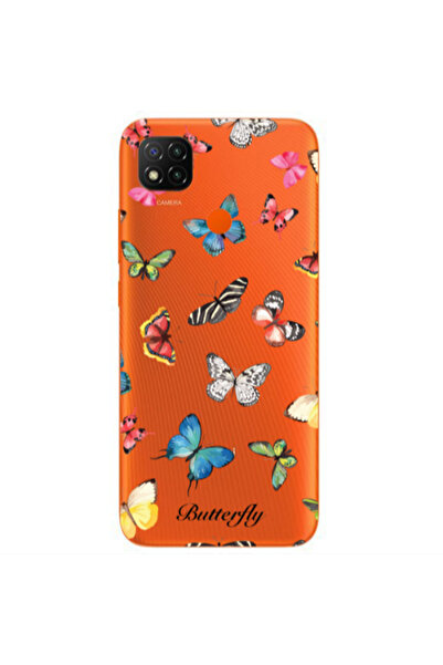 Other Xiaomi Redmi 9c Mixed Butterflys Transparent Silicone TPU Θήκη