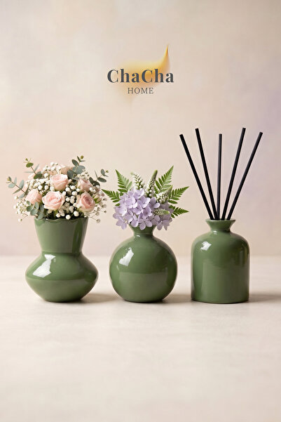 ChaCha Home مجموعة مزهريات من الزجاج المنفوخ يدويًا مستوردة من توسكانا، مكونة...