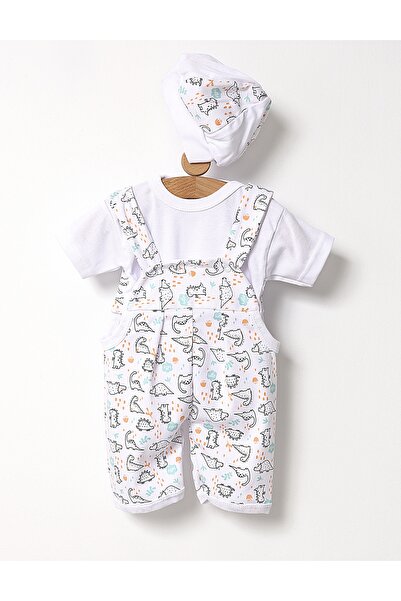 MiniKids Set 3 piese bebelusi Dino alb-multicolor
