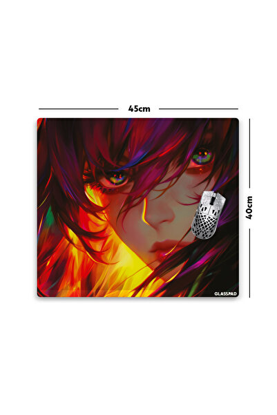 GlassPad Cam Mouse Pad - Niji Hitomi - Premium Temperli Cam - 45x40 Cm [M]