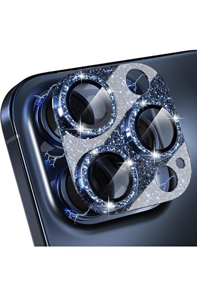 Arabest Camera Lens Protector, 9H Tempered Glass, Glitter Metal Ring, Sparkli...