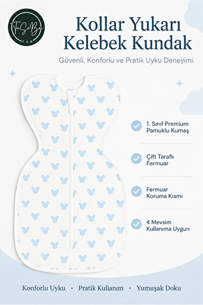 Tusebu Cotton Butterfly Swaddle Baby Sleeping Bag with Zipper