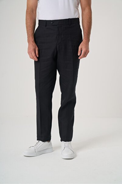 Velvarde Linen Slim Black Pants