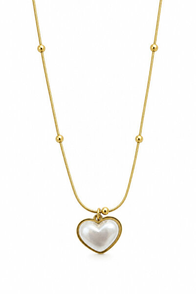 Jack Ferrero Yellow Color Heart-Shaped Steel Necklace with Elegant Design