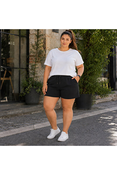 FORMO Women's Modal Plus Size High Quality Pocketed Oversized Sports Shorts