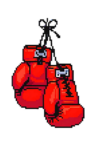 MegaSticker Pixelated Boxing Glove Sticker Sticker for Car, Motorcycle, Helme...