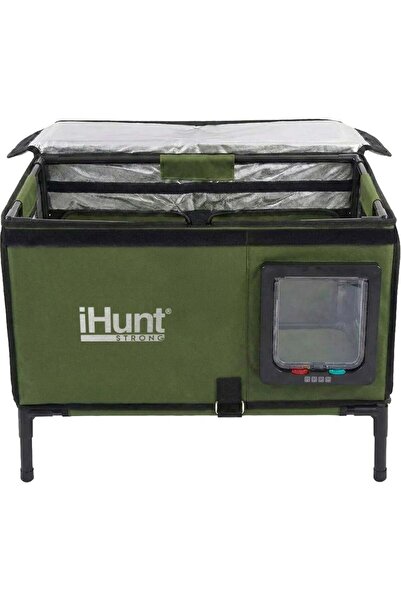 iHunt Căsuță caldă pentru pisici de exterior, Încălzire 25W, Răcire pasivă, Material Oxford impermeabil, Sistem anti-intruziune, Izolație în 6 straturi, Pentru 4 anotimpuri