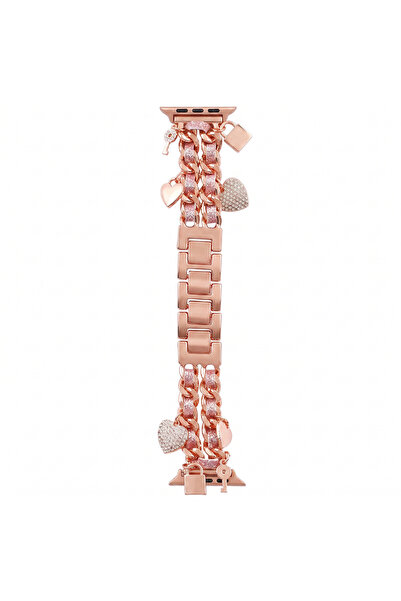 Casen Watch Saat 42mm Rose Gold Anahtar ve Kilit Tasarımlı Şık Kordon