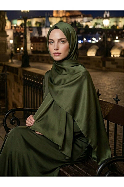 Nûda - Tarzın Değil , Tavrın Zarafeti Evening Dress Satin Janjan Shawl Khaki ...
