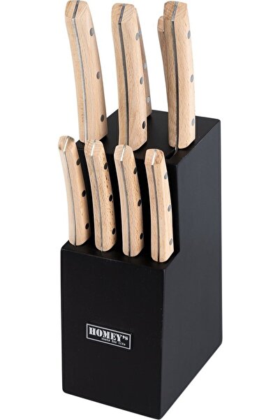 Homey's Set de cutite Boktra, 9 piese, cutite pentru friptura, negru, 10,5x16cm