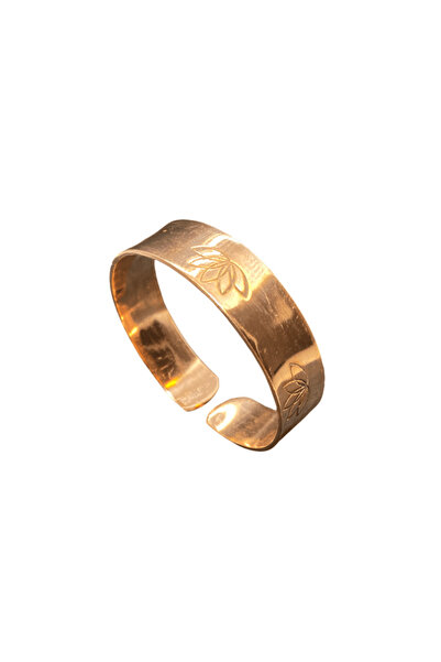 FM 💎   Premium Series Lotus Flower Patterned Adjustable Pure Copper Cuff Des...