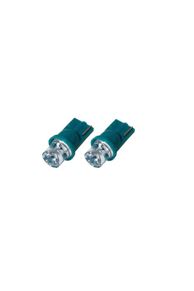 RapidAuto Set 2 becuri auto BestAutoVest 12V T10 W2.1x9.5d 5W cu 1 LED, verde