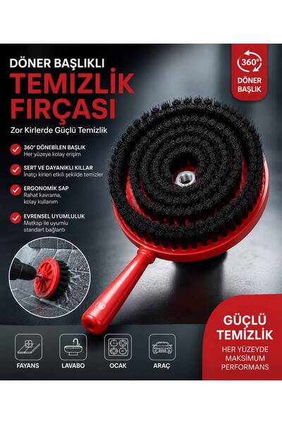 MAGUREX Profesyonel Koltuk Yıkama Fırçası Su Sıçratmayan Sert Kıllı Temizlik ...