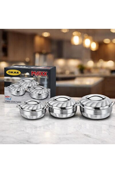 laverahome Stainless Steel Food Container Set - 3 Pieces - Ideal for Storing ...