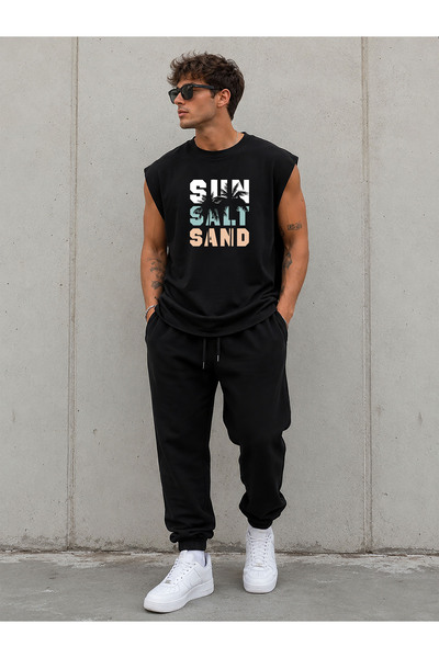 herkesemoda Tricou cu gât rotund și mâneci scurte, cu imprimeu Sun Salt