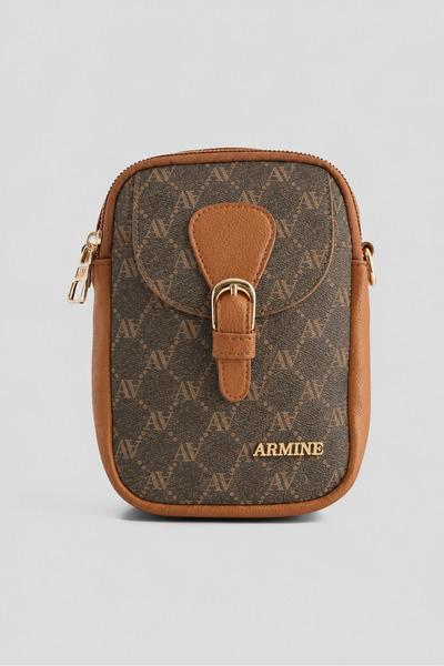 Armine Women's Brown Dotted Crossbody Hand & Shoulder Bag 406