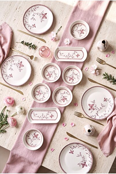Erbaşlar Rose Garden Harmony 14 Parça 6 Kişilik Kahvaltı Takımı, Lüx Kahvaltı Seti