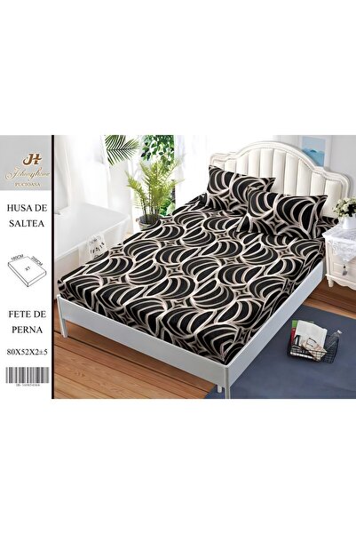 naniland.ro Satin Cotton Bed Cover 2 Persons 3 Pieces with Stretchy 180x200 c...