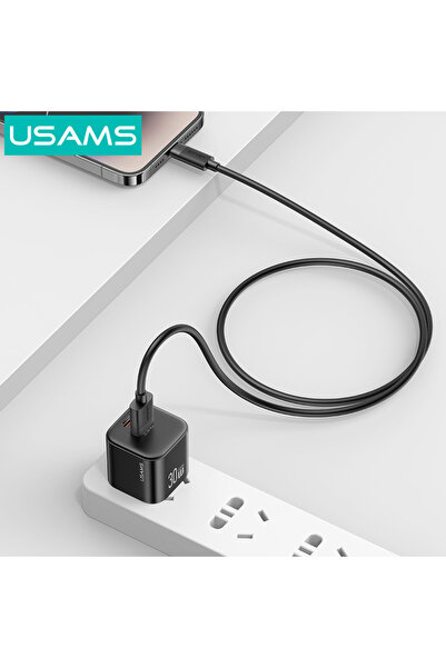 Usams καλώδιο Lightning σε USB SJ778, 2.4A, 480Mbps, 1m, μαύρο
