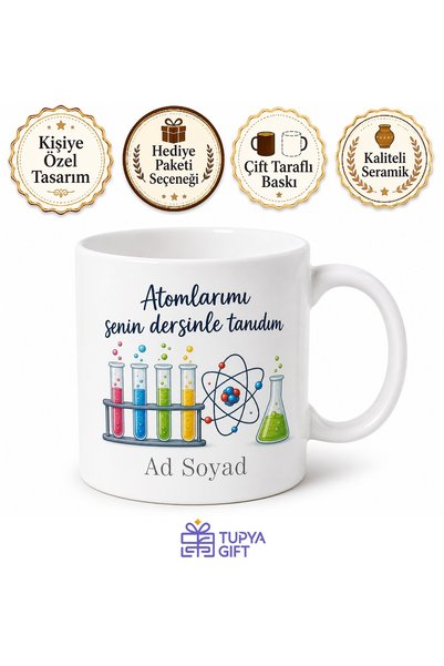 Tupya Gift Fen Bilgisi Öğretmenine Bilim Temalı Esprili Kupa Bardak Hediye