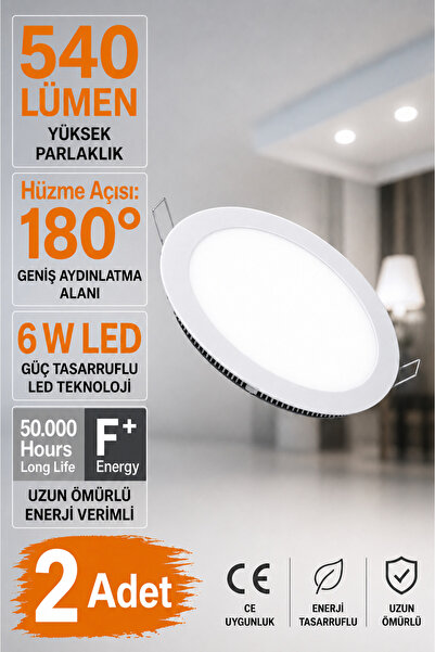 RONİ Slim Panel LED Spot 6W Beyaz Işık