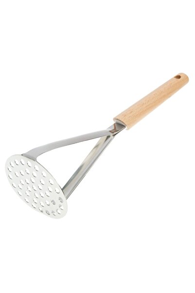 Z Store Pasator de cartofi metalic cu mâner din lemn – 27cm