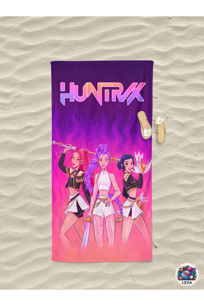 Levva Home Huntrix Colorful Kpop Patterned Cotton Digital Printed Girls' Beac...