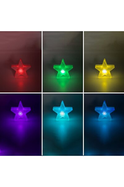 Z Store Lampă de veghe Stea cu LED-uri care își schimbă culoarea - 9x3x9cm