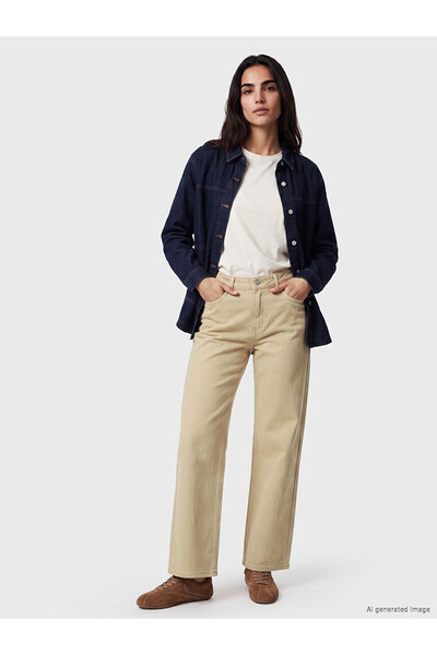LC Waikiki Lcw Jeans Beige Wideleg Women's Jean Pants