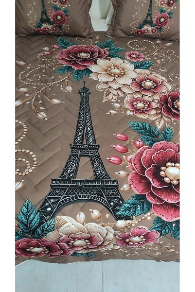 AYBERK HOME TEXTİLE Paris Four Seasons Quilted Double Duvet Cover Set 6-Piece with Elastic