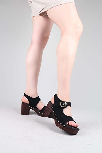 Birikon Bongor Trok Detailed Heeled Shoes Black