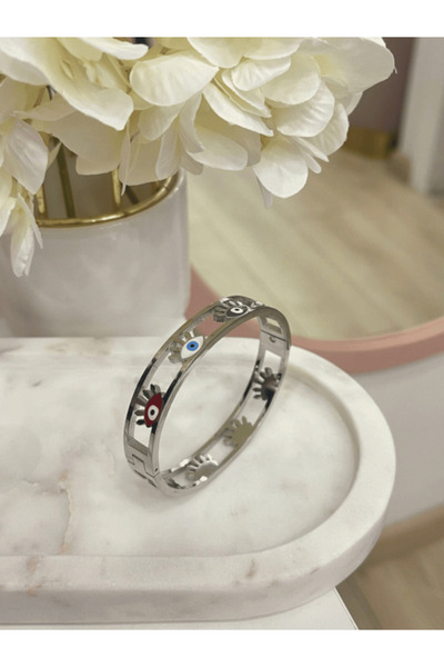 AngelsAccessories Ατσάλινη Χειροπέδα με πολύχρωμα ματάκια