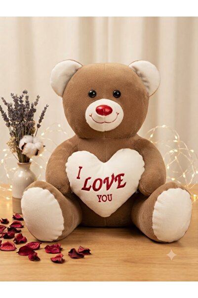 NARE 45 CM Peluş Ayıcık Kalpli I Love You Yazılı Büyük Boy Teddy Bear Sevgili...