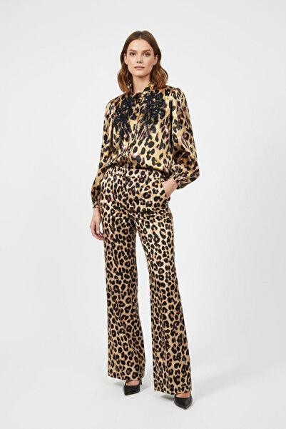 PINK Shadow Production Women Leopard Print Shirt And Pant Set ST 315