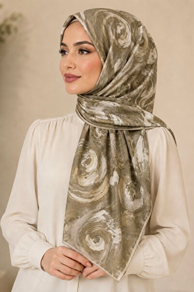 İmajButik Gray Khaki Cotton Soft Scarf