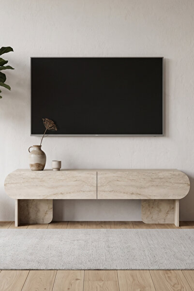 Skandi homeworks Mono 120 cm Minimal TV Ünitesi Kapaklı Konsol TV Sehpası