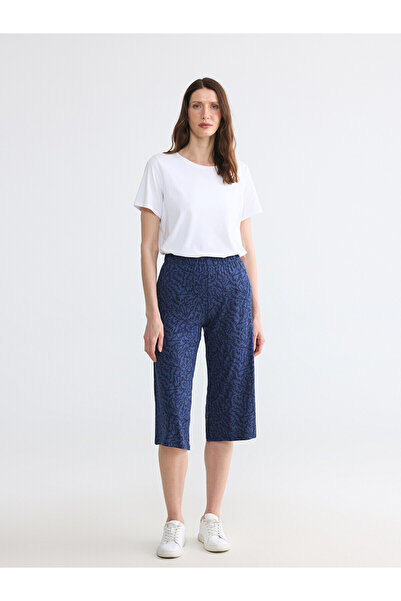 LC Waikiki Vizyon New Season Elastic Waist Patterned Women's Capri Pants