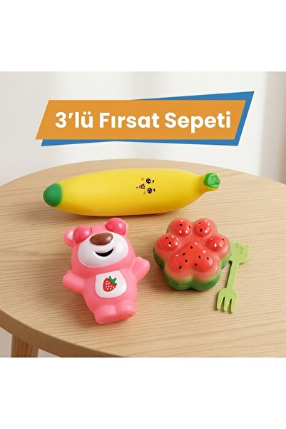 BLACK DİAMOND PLUSH TOY 3’lü Set Sukuşi ( MUZ + KARPUZ + PÖRTLEK GÖZ )