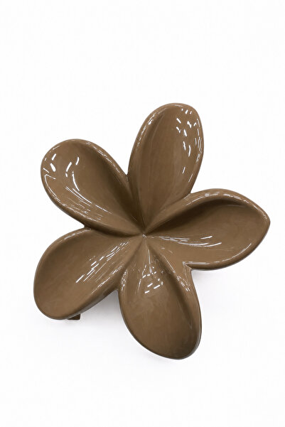 Jack Ferrero Brown Flower Figured Shiny Hair Clip Claw Clip Women's Accessory