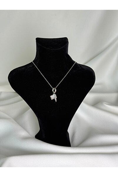 NB STEELORA Steel Women's Necklace with Letter and Feather Charm