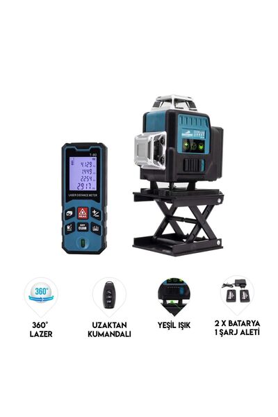 DAWREK LAZER TERAZİ + LAZER METRE & TRİPOT MK16 Profesyonel Lazer Terazi Seti...