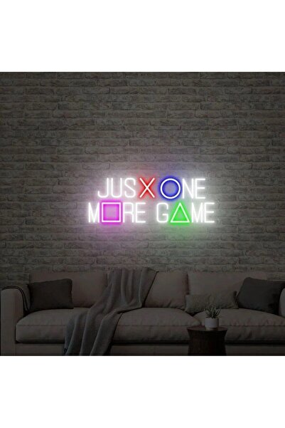 NEON TABELACIM JUST ONE MORE GAME Yazılı ve Şekilli Neon Tabela