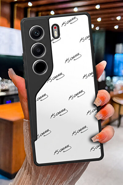 TECNO Camon 40 Uyumlu Atatürk İmzası Desenli Parlak Baskılı Kamera Korumalı T...