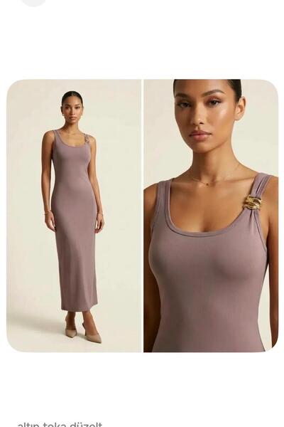 ekawholesale Eka - Polyamide Fabric Midi Length Slim Dress - Non-See-Through ...