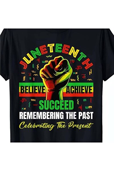 12 Teknoloji تيشيرتات رجالية مطبوعة بتصميم Juneteenth Past Remembering، تيشير...